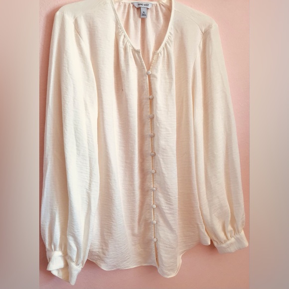 Nine West Tops - Nine West cream button down blouse size XL